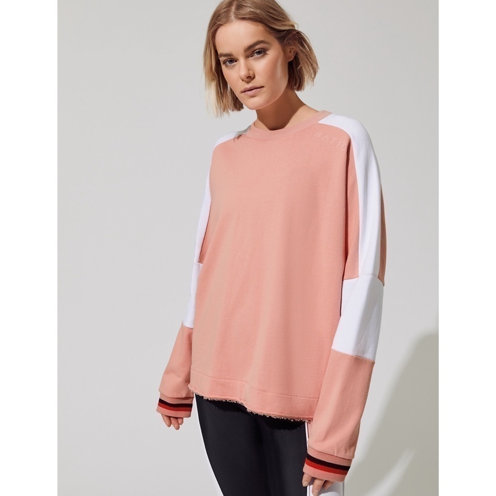 P.E Nation Ali Boxer Sweat Sweatshirt Pink Pale Size Medium New Athleisure